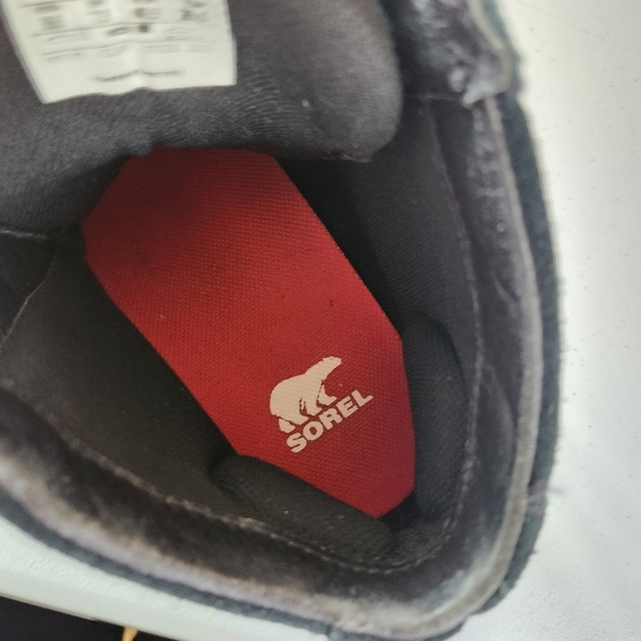 Sorel Black Suede Wedge Heel Boots Booties Size 9.5 Waterproof - Picture 5 of 7